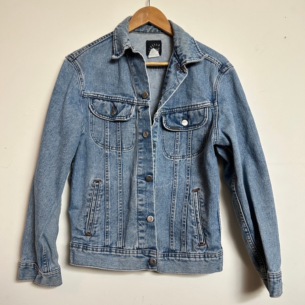 Vintage Lee Riveted Jean Trucker Jacket‎ Light Wash Blue Medium Denim